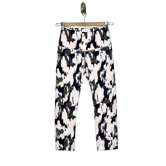 The North Face Pants - The North Face Motivation High Rise Crop Tights Pink Splatter Paint Camo